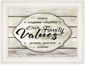 Our Family Values by Cindy Jacobs, Ready to hang Framed Print, White Frame, 19 x 15