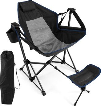 Outdoor Rocker Camping Chair Rocking Chair with Removable Footrest