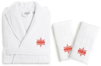 Merry Christmas Turkish Cotton Hand Towels & Bathrobe Set