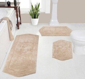 Home Weavers Inc Set of 3 Waterford Collection Linen Cotton Tufted Bath Rug Set - Home Weavers