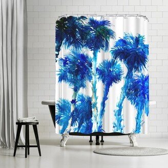 71 x 74 Shower Curtain, Trees Blue by Suren Nersisyan