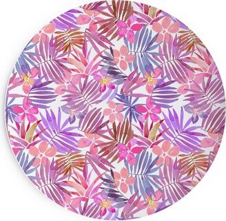 Salad Plates: Watercolor Tropical Vibes - Pink Salad Plate, Pink