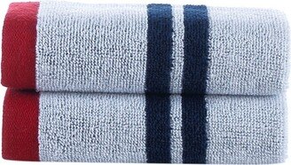 Nautical Blanket Stripe 2 Piece Turkish Cotton Wash Towel Set