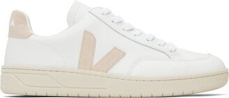 White & Beige V-12 Sneakers