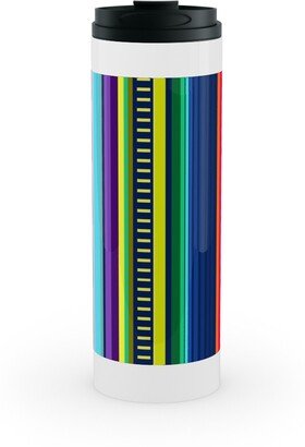 Travel Mugs: Mexican Serape - Multi Stainless Mug, White, 16Oz, Multicolor