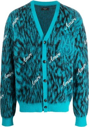 Logo-Print Knitted Cardigan