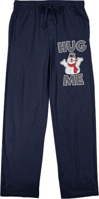 Frosty The Snowman Hug Me Men's Navy Sleep Pajama Pants-Small