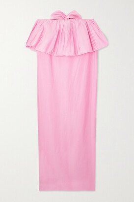 Opili Ruffled Satin Maxi Skirt - Pink