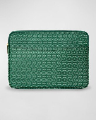 Men's Vegan Monogram Zip Laptop Case