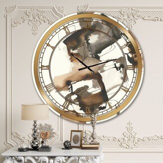 Designart 'Gold Glam Squares II' Glam Large Wall CLock