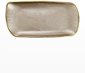 Metallic Glass Fawn Rectangular Tray