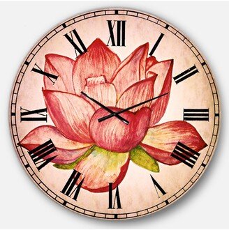 Designart Flower Oversized Round Metal Wall Clock - 36 x 36