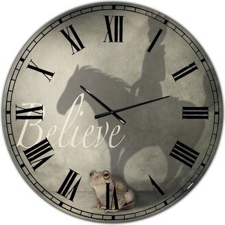 Designart Believe Shadow Ii Large Cottage Wall Clock - 36 x 36