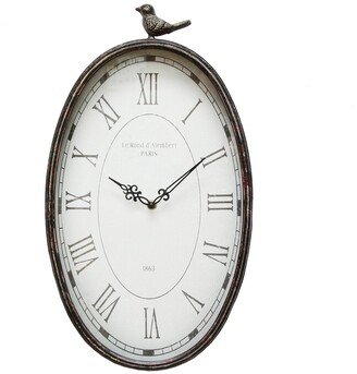Antique Oval Bird Clock