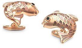 Sterling Silver & Mother-of-Pearl Koi Fish Cufflinks