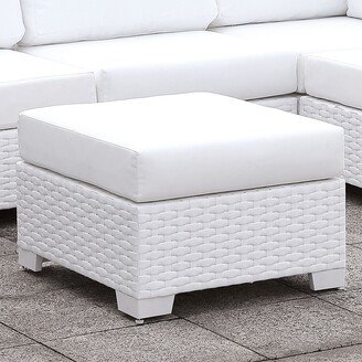 Pyle Contemporary Faux Wicker Small Ottoman