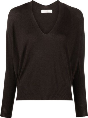 V-neck virgin wool jumper-AE