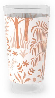 Outdoor Pint Glasses: Indian Garden - Peachy Outdoor Pint Glass, Pink