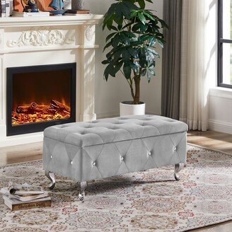 LUXHOMEZ Storage Ottoman Bench, Footstool Storage Room Organizer