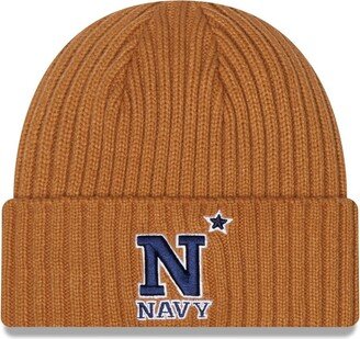 Men's Light Brown Navy Midshipmen Core Classic Cuffed Knit Hat