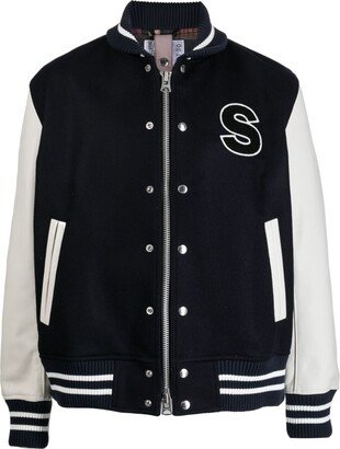 Appliqué-Detail Wool Varsity Jacket