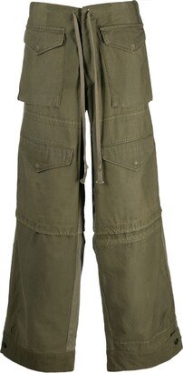 Wide-Leg Cotton Cargo Pants-AA