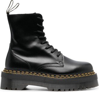 Platform-Sole Lace-Up Boots