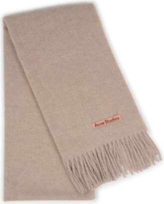 Logo Patch Fringed Scarf-AE