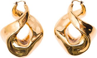 Gold-colored Twisted Earrings In Brass Woman