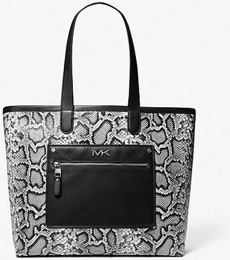 Varick Snake Embossed Leather Tote Bag