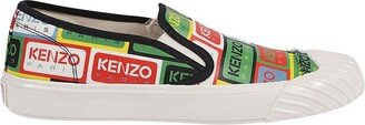 All-Over Logo Printed Slip-On Trainers-AA