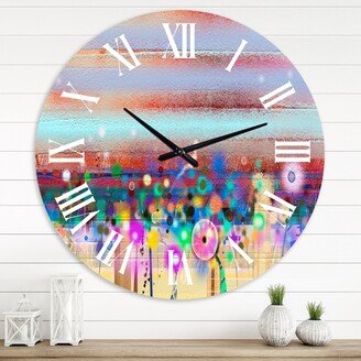 Designart 'Pastel Yellow and Red Spring Flowers' Modern wall clock