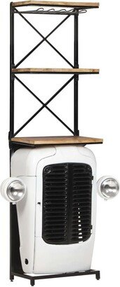 Tractor Wine Cabinet White 19.3x12.2x67.7 Rough Mango Wood