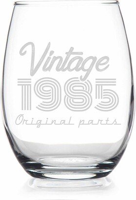 1985 Vintage Original Birthday Stemless Wine Glass - 36Th Gift, Glass, Gift For Her, Friend