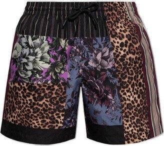 All-Over Graphic Printed Swimming Shorts-AA