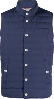 Press-Stud Padded Down Gilet