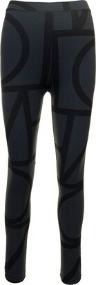 Two-Tone Monogram Printed Leggings