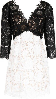 Dahlia floral-lace minidress