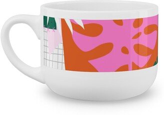 Mugs: Palm Leaves Patchwork Summer Collage - Multi Latte Mug, White, 25Oz, Multicolor