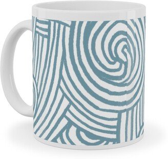 Mugs: Kahuna Ceramic Mug, White, 11Oz, Blue