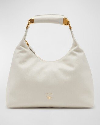 Bianca Small Grain Leather Hobo Bag