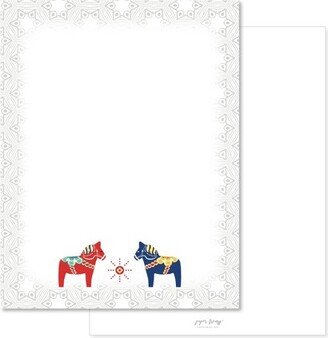 Paper Frenzy Swedish Nordic Star Dala Horse Christmas Holiday Letterhead Paper Pack of 75