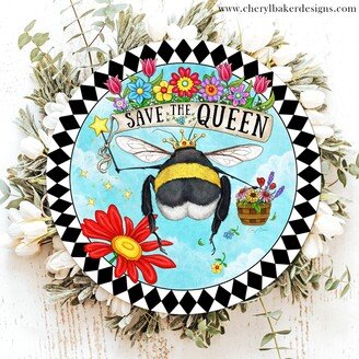 Queen Bee Sign, Bumble Wreath Signs, Welcome Sign Front Door Decor, Summer Hanger, Wreaths For