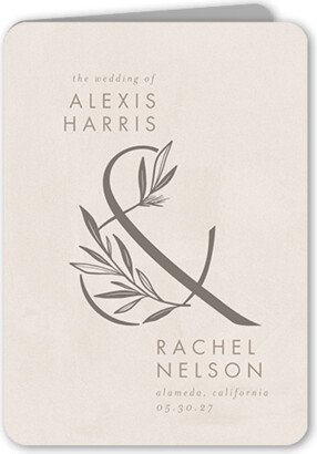 Wedding Program Cards: Splendid Spruce Wedding Program, Beige, 5X7, Pearl Shimmer Cardstock, Rounded