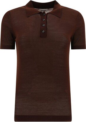 Fine-Knit Short-Sleeved Polo Shirt