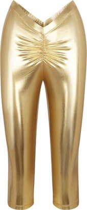 Metallic Swim V-Waist Pant | Gold