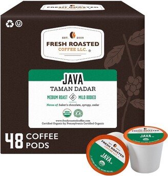 Fresh Roasted Coffee - Organic Java Taman Dadar Medium Roast Single Serve Pods - 48CT