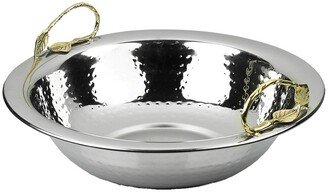 Netila Stainless Steel Hammered Bowl With Bronze handles 14