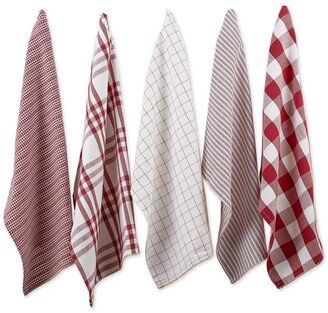 Design Import Farmhouse Woven Dishtowel, Set of 5