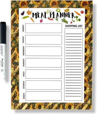 Sunflower Brown Gold Meal Planner Inch Dry Erase Magnet With Marker